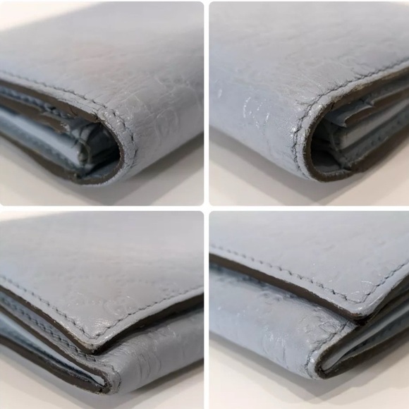 Authentic Gucci micro sima wallet purse blue leather GG monogram - Picture 10 of 16